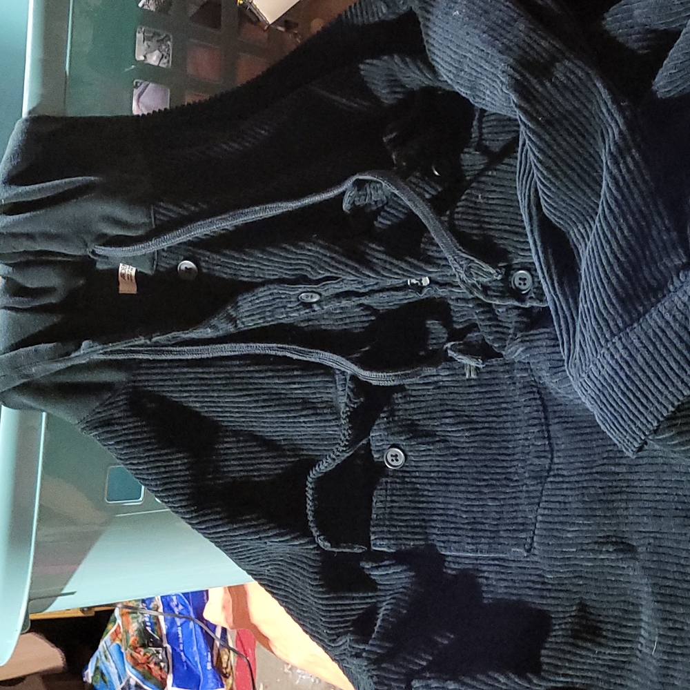 Corduroy hooded shacket